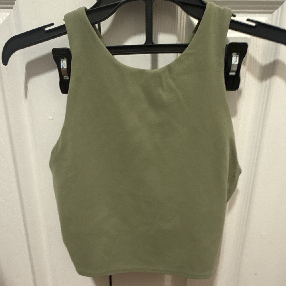 Athleta Green Solid Pullover Sports Bra Wireless Activewear Women Size S